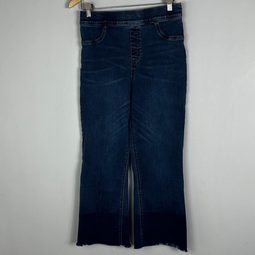SPANX Dip Dye Denim Jeans Womens Size Large Pull On Blue Crop 20231R NEW Minimal - Picture 14 of 15